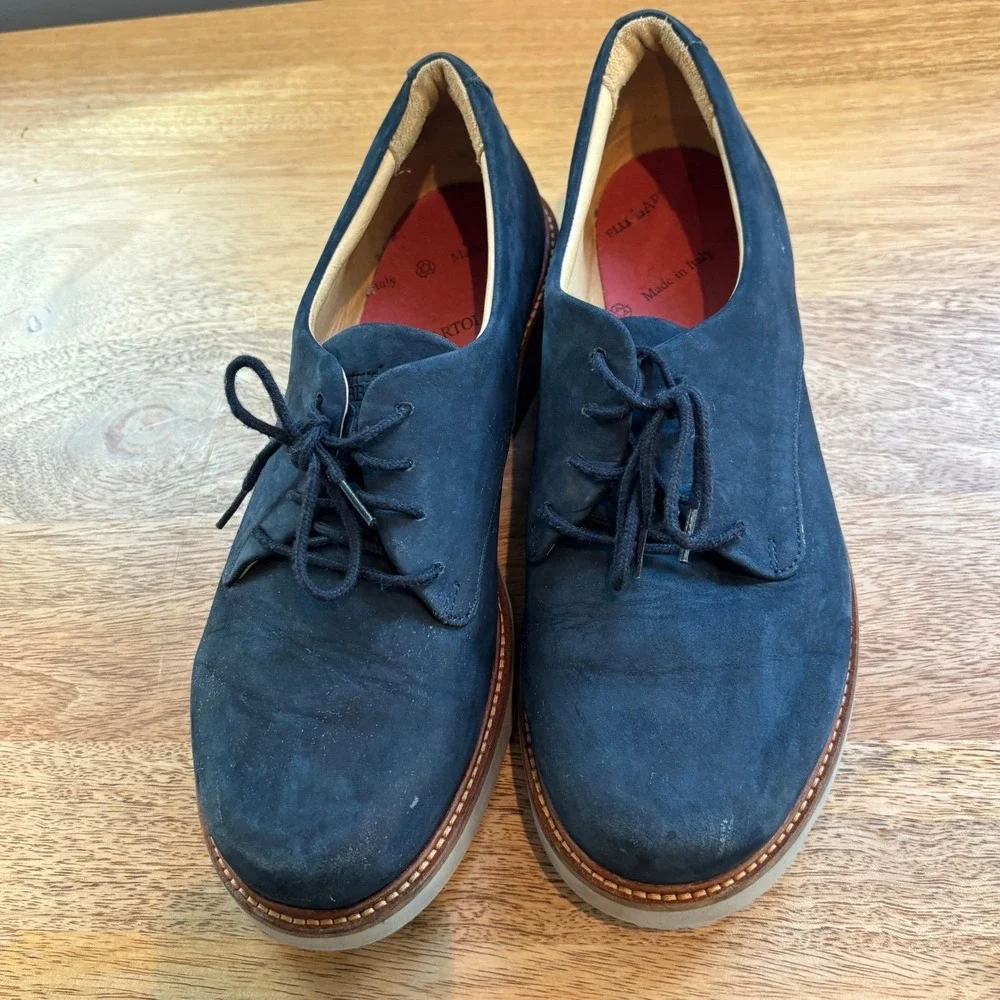 Samuel Hubbard Navy Suede Leather Vibram Sole Oxford Dress Shoes 10.5